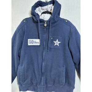Dallas Cowboys Zip Up Vintage NFL Pro Line Thick Sweatshirt Blue Mens Large